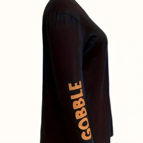 Womens Plus Size Turkey & Gobble Long-Sleeve T-shirt - Picture 2 of 3